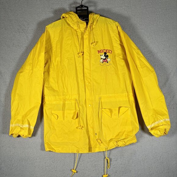 VNTG The Disney Catalog One Size Fits Most Yellow Rain Coat Packable MickeyMouse - Picture 1 of 14